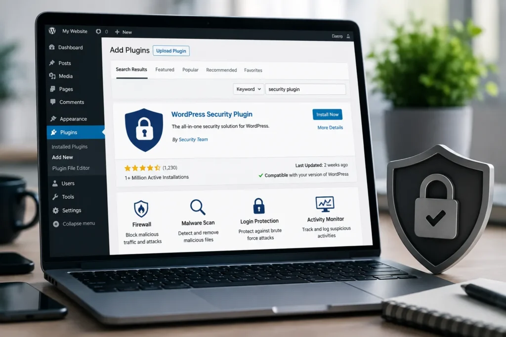 How to install a security plugin on WordPress website