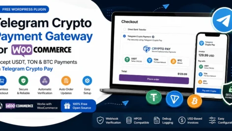 Telegram Crypto Payment Gateway for WooCommerce